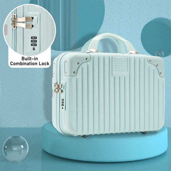 Vintage Style Cosmetic Case & Travel Makeup Bag - Mini Cabin Luggage with Password Lock