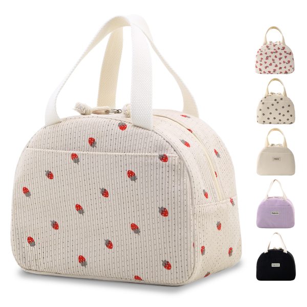 Charming Strawberry Insulated Lunch Tote, Large 6.65L Capacity, Easy-Clean